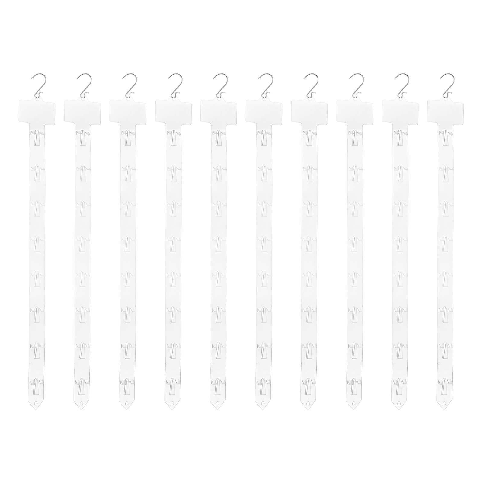 10Pcs Hanging Merchandise Strips with Hook, 20.08" Display Rack Stand, Clear