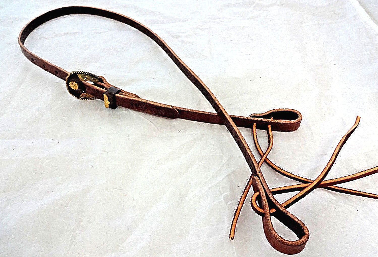 Hermann Oak Brown Latigo Leather 1/2" Bosal Hackamore Hanger Bridle Iron Buckle