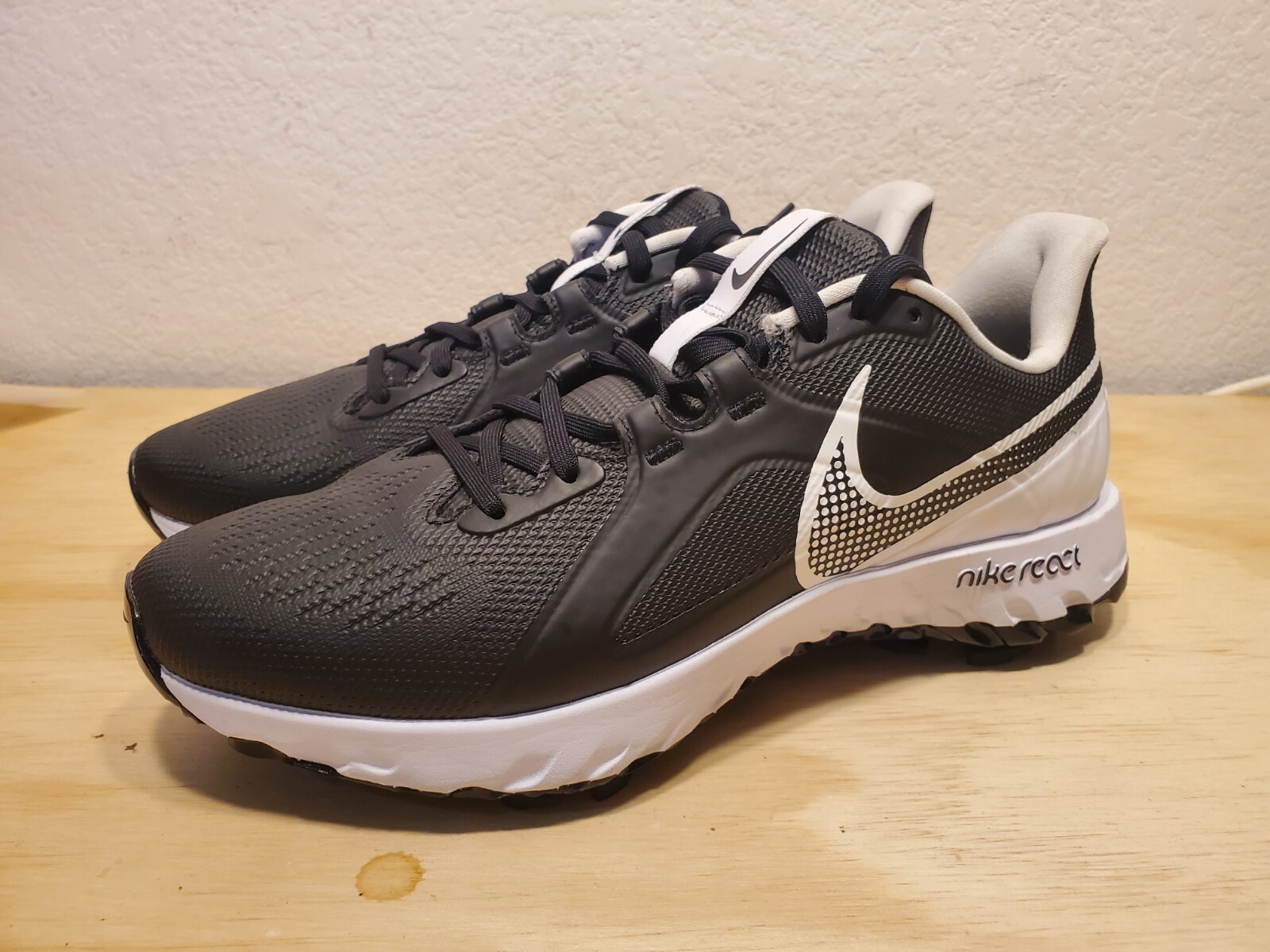 Nike Men React Infinity Pro 10 Golf Shoes Black White Size 8.5 CT6620-003