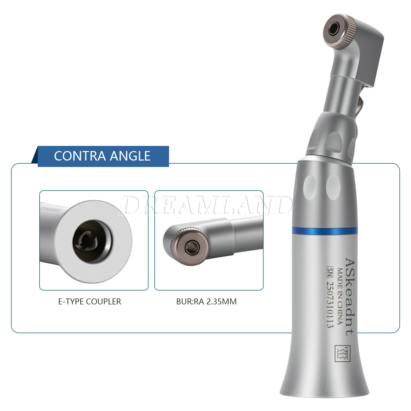 NSK Style Dental Push button / Latch Head Contra Angle Handpiece Slow Low Speed