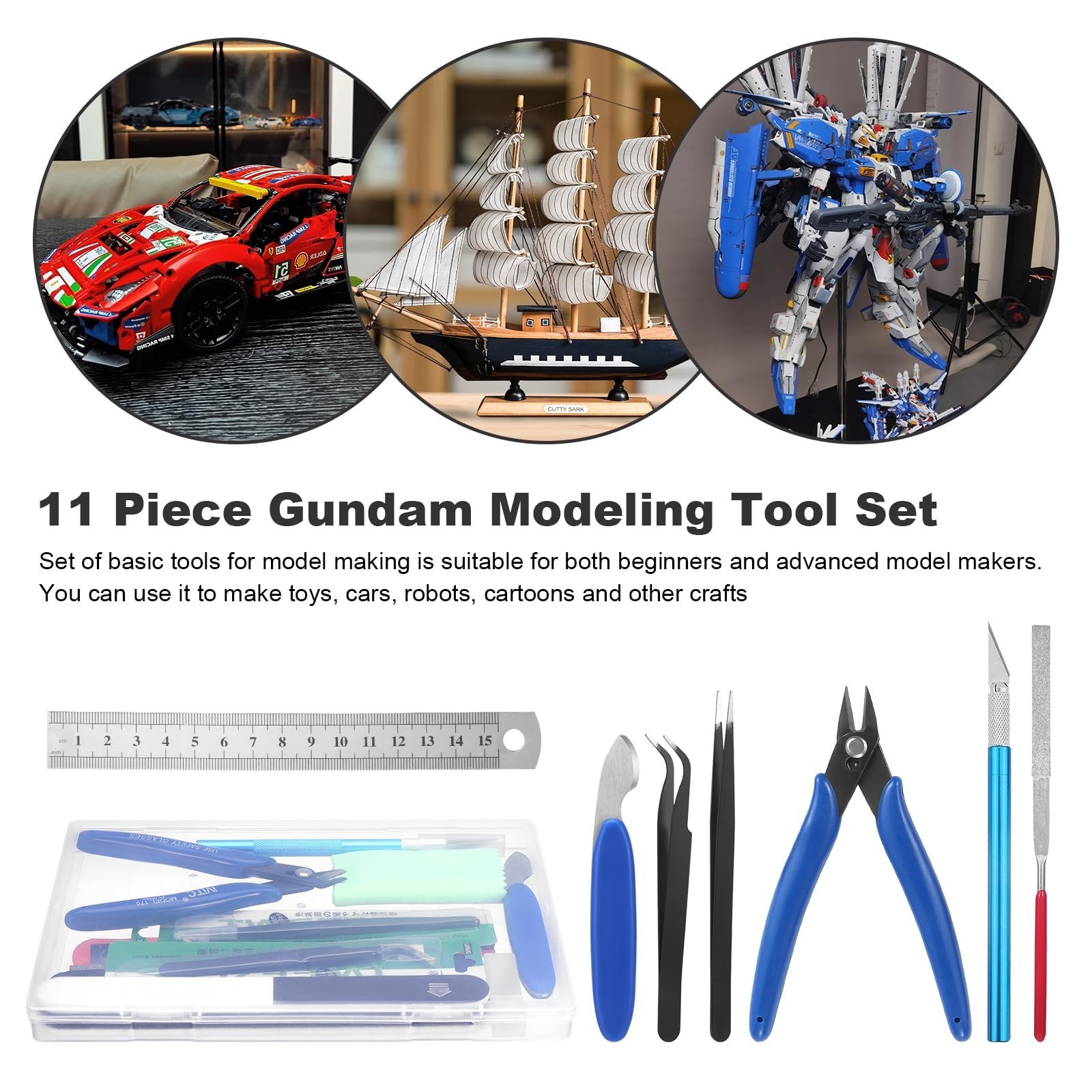 Fippy 11PCS Model Kit Tools, Gundam Model Tool Kit, Hobby Building Tools Kit ...