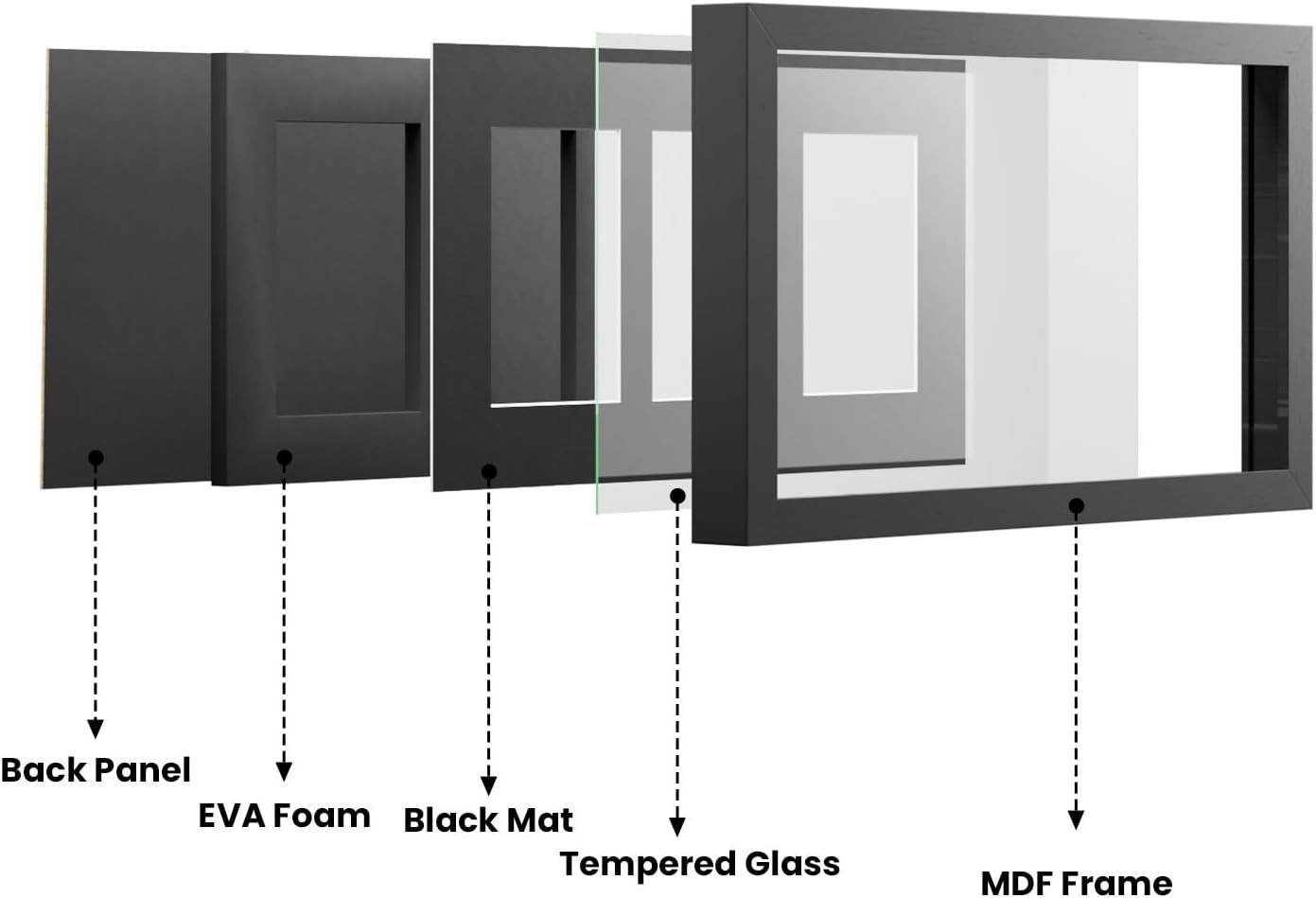 Sports Card Display Frame with Tempered Glass, Wall Mount or Tabletop Trading...