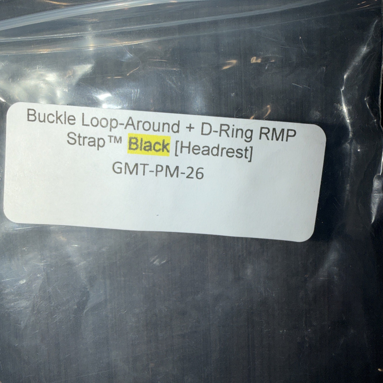 Buckle Loop Around + D-Ring RMP Strap Black (Headrest) New