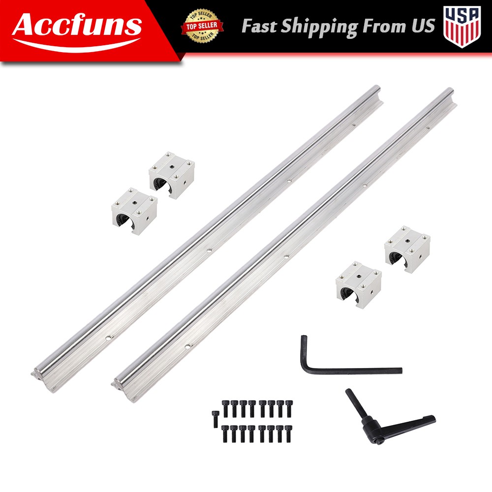 New 2PCS SBR16-800mm Linear Bearings and 4 PCS SBR16UU Carriage Bearing Blocks