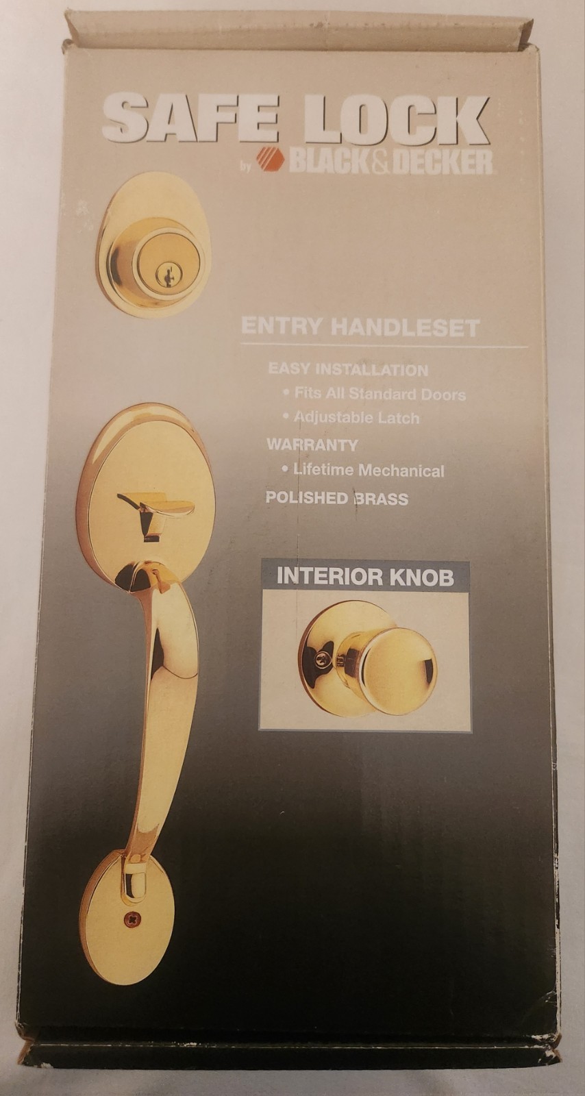DOOR LOCK & KEY,BLACK &DECKER 91040-001 SAFE LOCK NEW IN OPEN BOX POLISHED BRASS