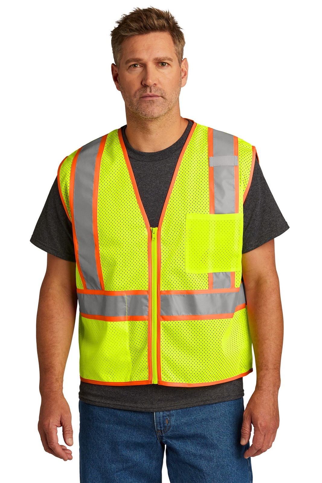 CSV103 CornerStone ANSI 107 Class 2 Mesh Zippered Two-Tone Vest