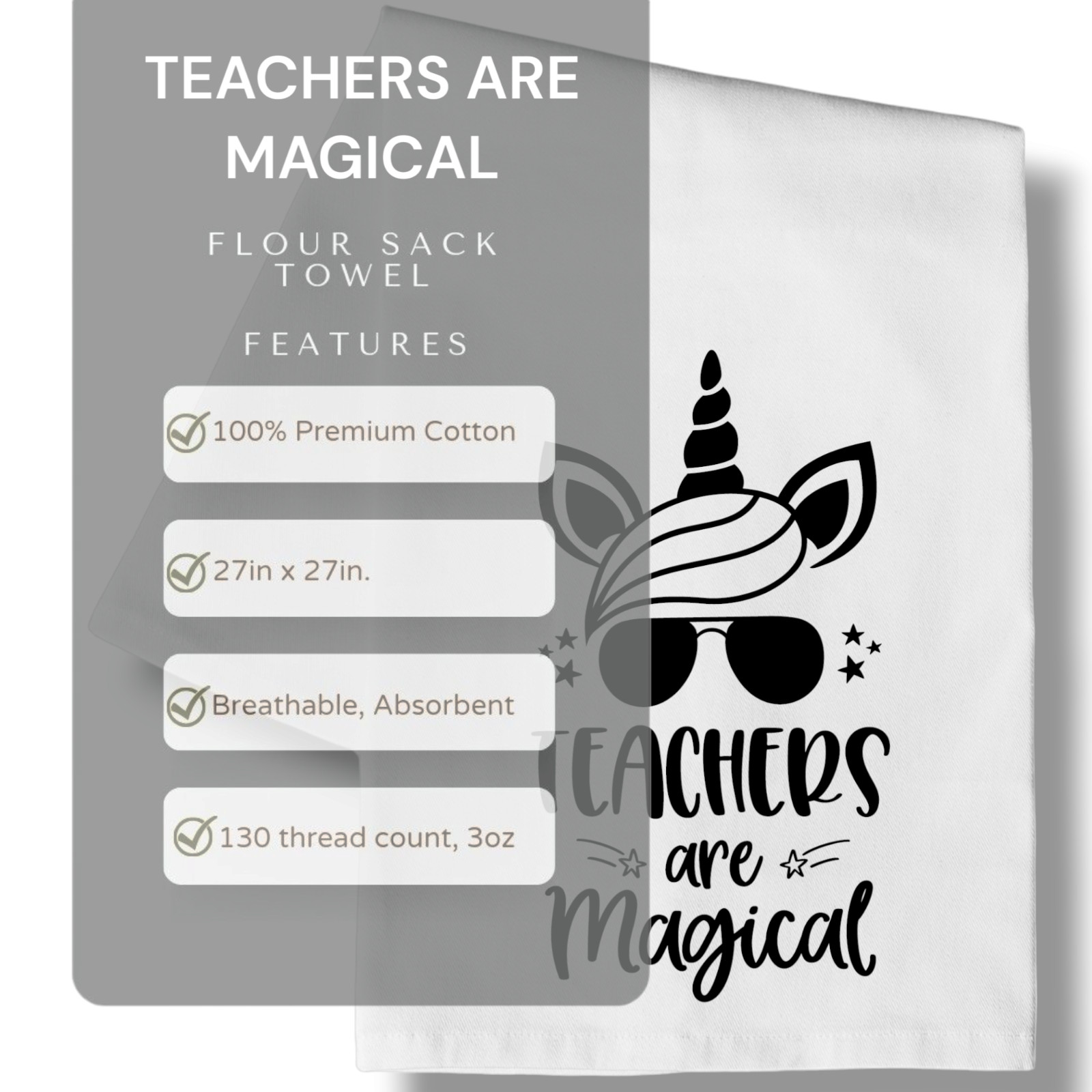 Teachers Are Magical Kitchen Floursack Dish Towel