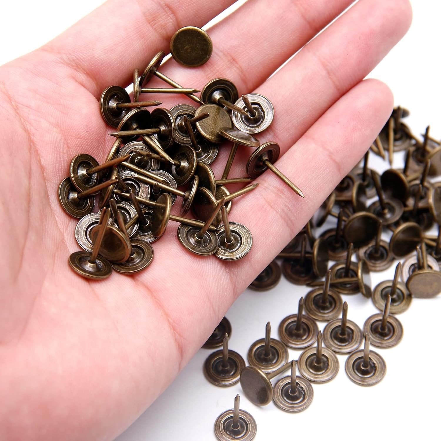 Bronze Flat Head Thumb Tacks - 100 Rust-Resistant Decorative Pins for Crafts