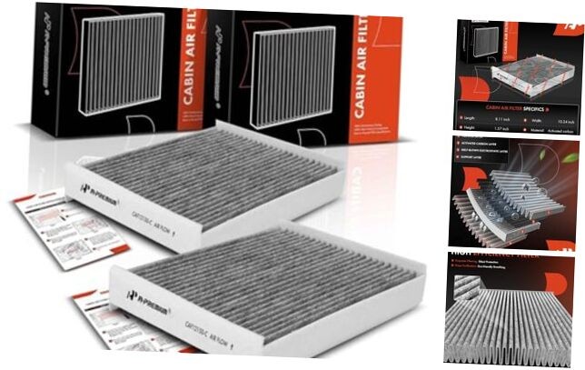 2-PC Cabin Air Filter with Activated Carbon Compatible with Ford & Lincoln -