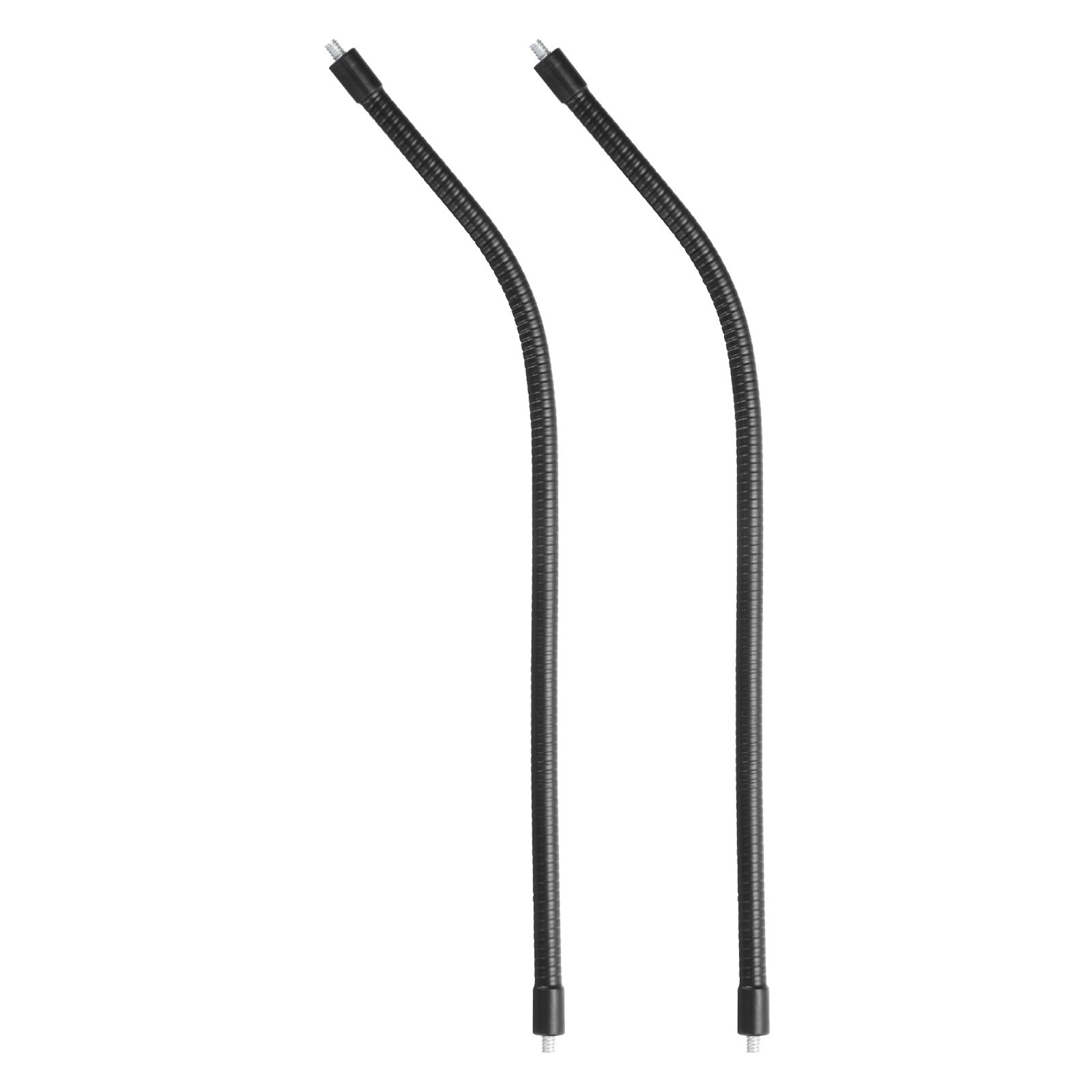 2Pcs 16" Gooseneck 1/4"-20 Male to Male Thread Flexible Tube Extension Black