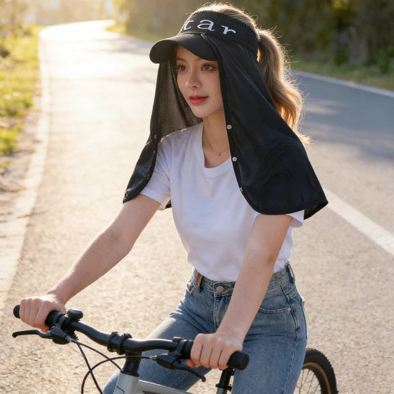 New Summer Outdoor Sunshade Hat Curtain, UV Resistant Sunshade Cloak, Safety H