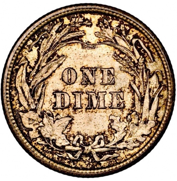 1911 BARBER DIME CACG MS65