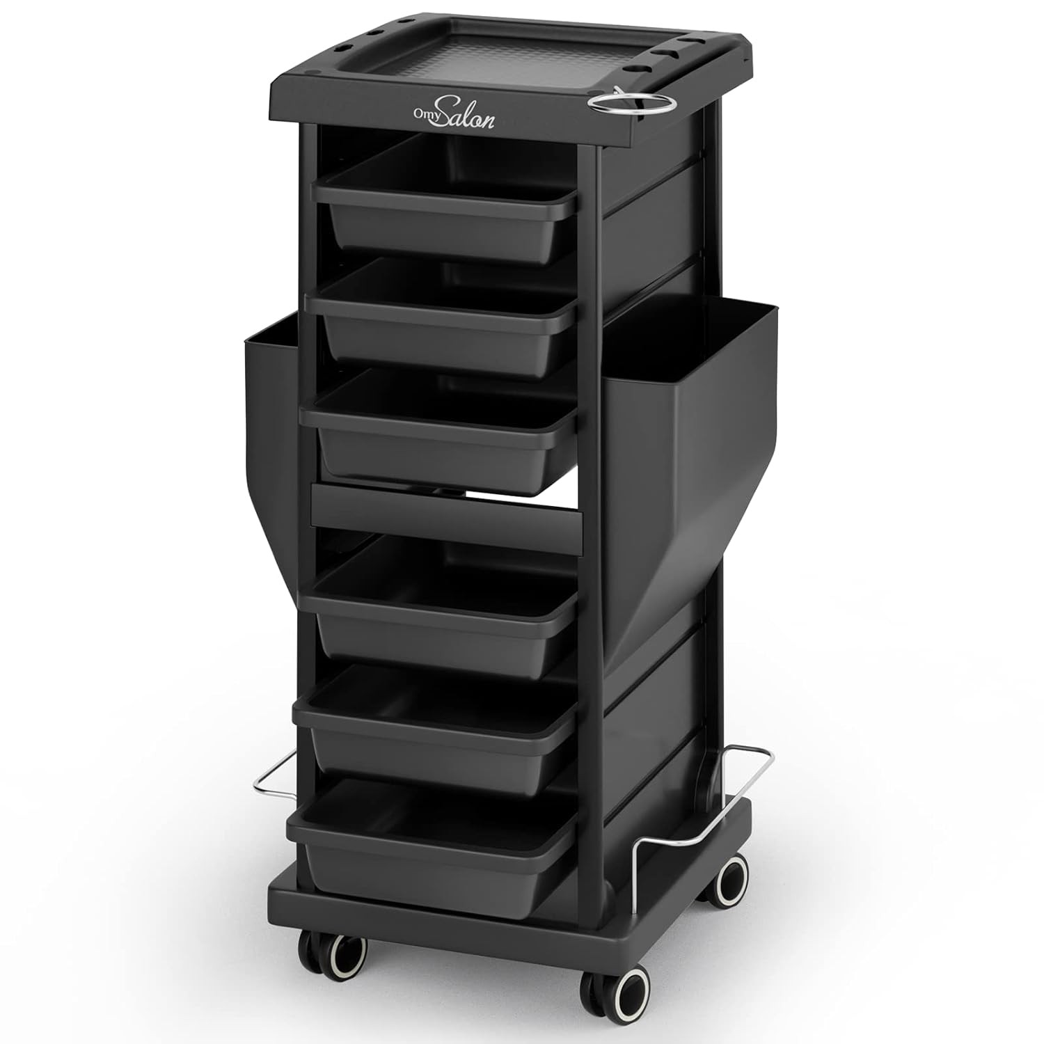 Salon Trolley Hairstylist Cart with Wheels & 6 Drawers & Dryer Holder for Beauty