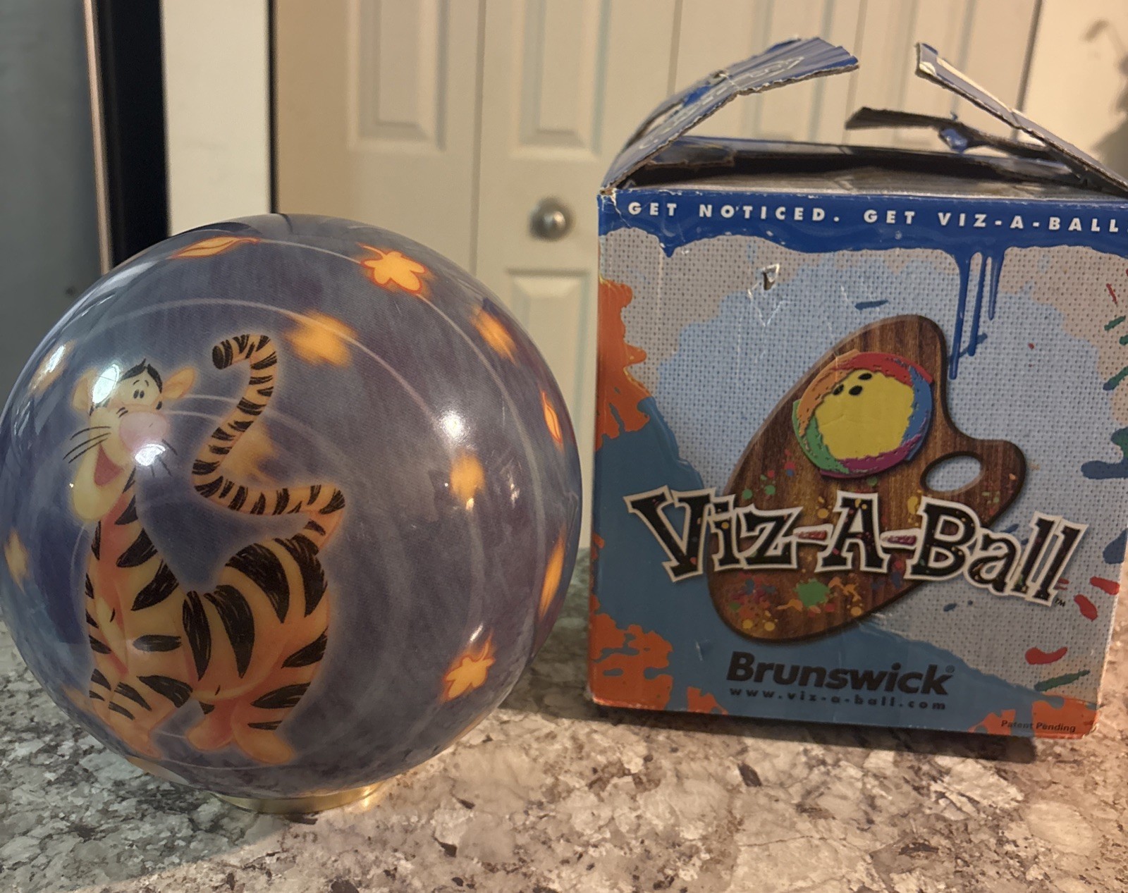 Brunswick Tigger Viz-A Ball Bowling Ball Drilled With Original Box 12 LBS