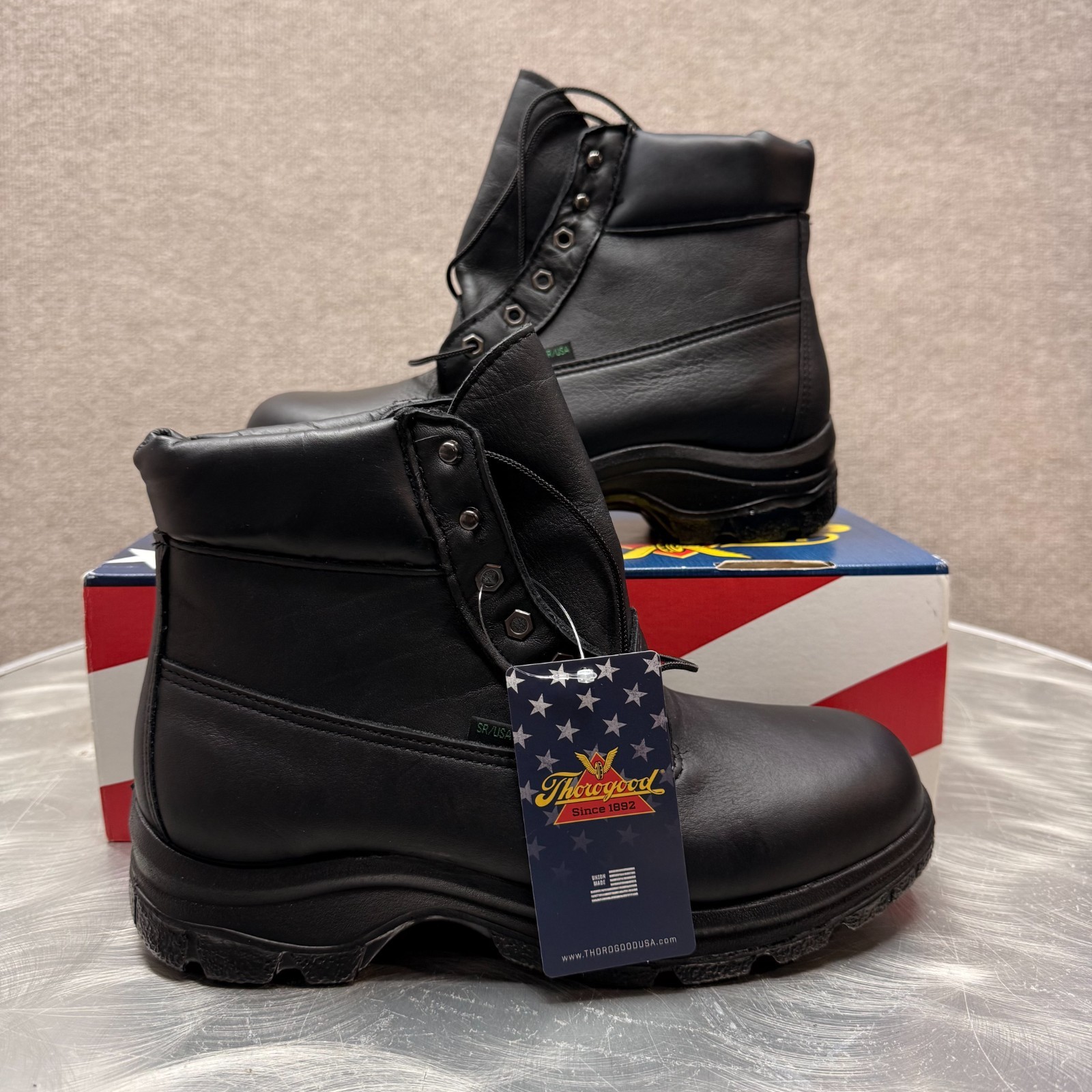 Thorogood Boots Mens 9 Black Weatherbuster 6" Waterproof 8346342 NEW Made In USA