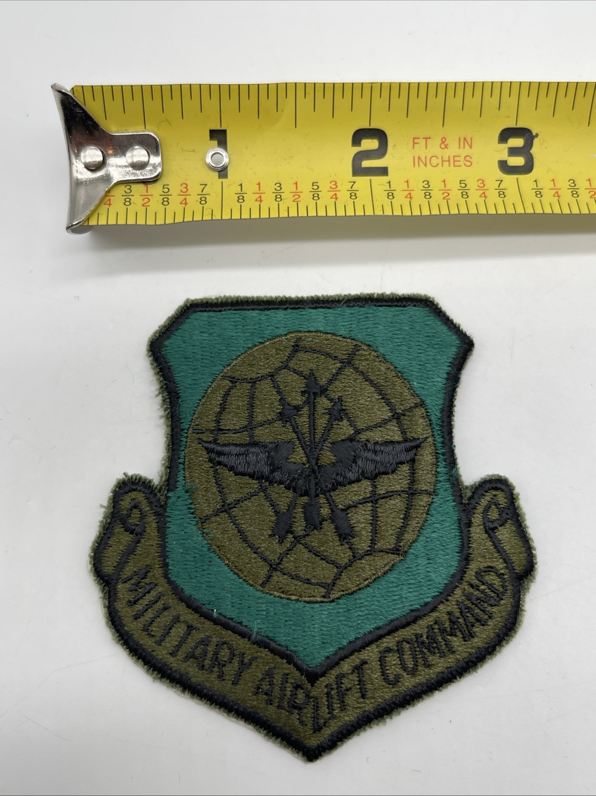 U.S. Military USAF Airlift Command Patch Insignia Cut Edge Subdued Green Iron On