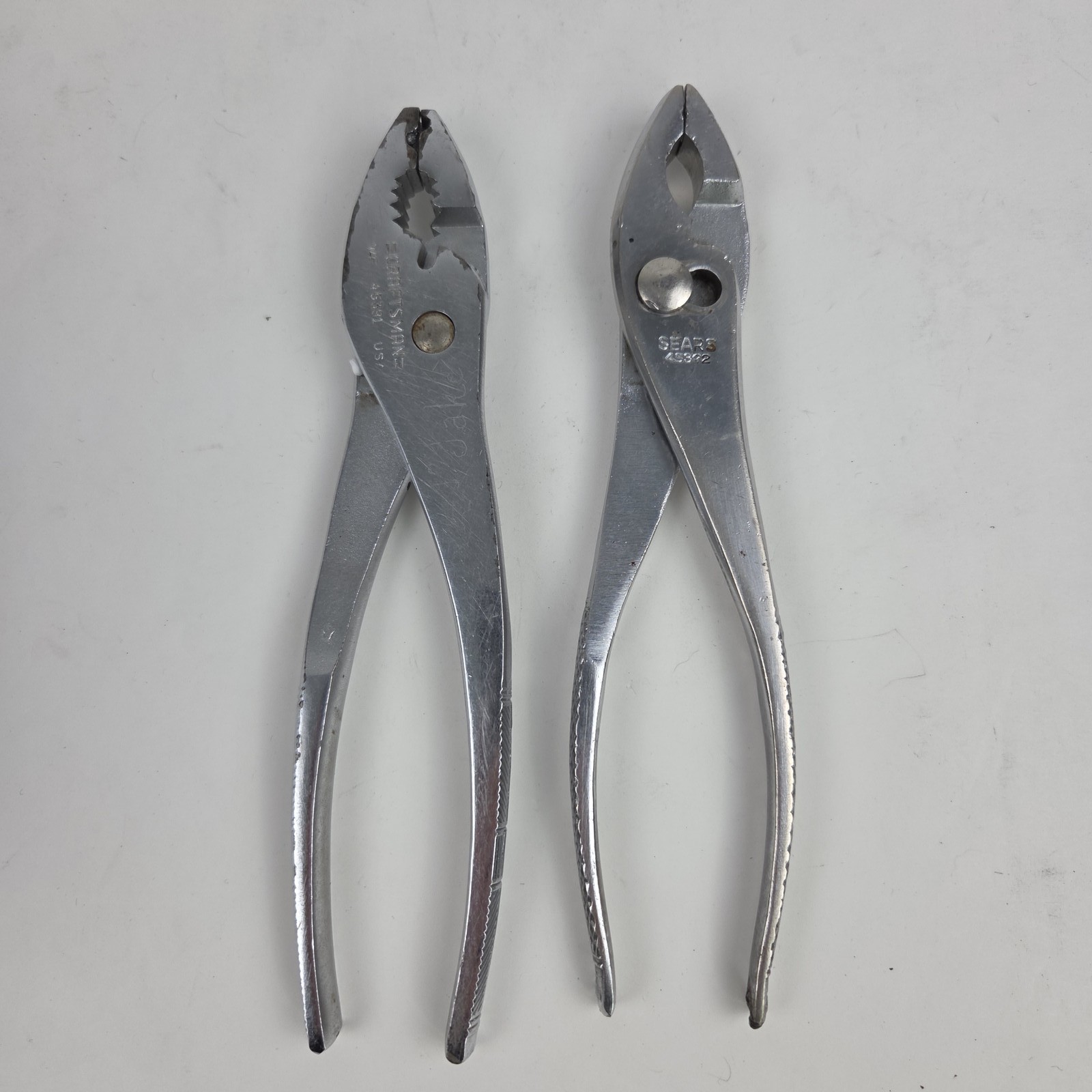 Vintage Craftsman & Sears Slip Joint Pliers Set - WF 45391 & 45392 - USA Made