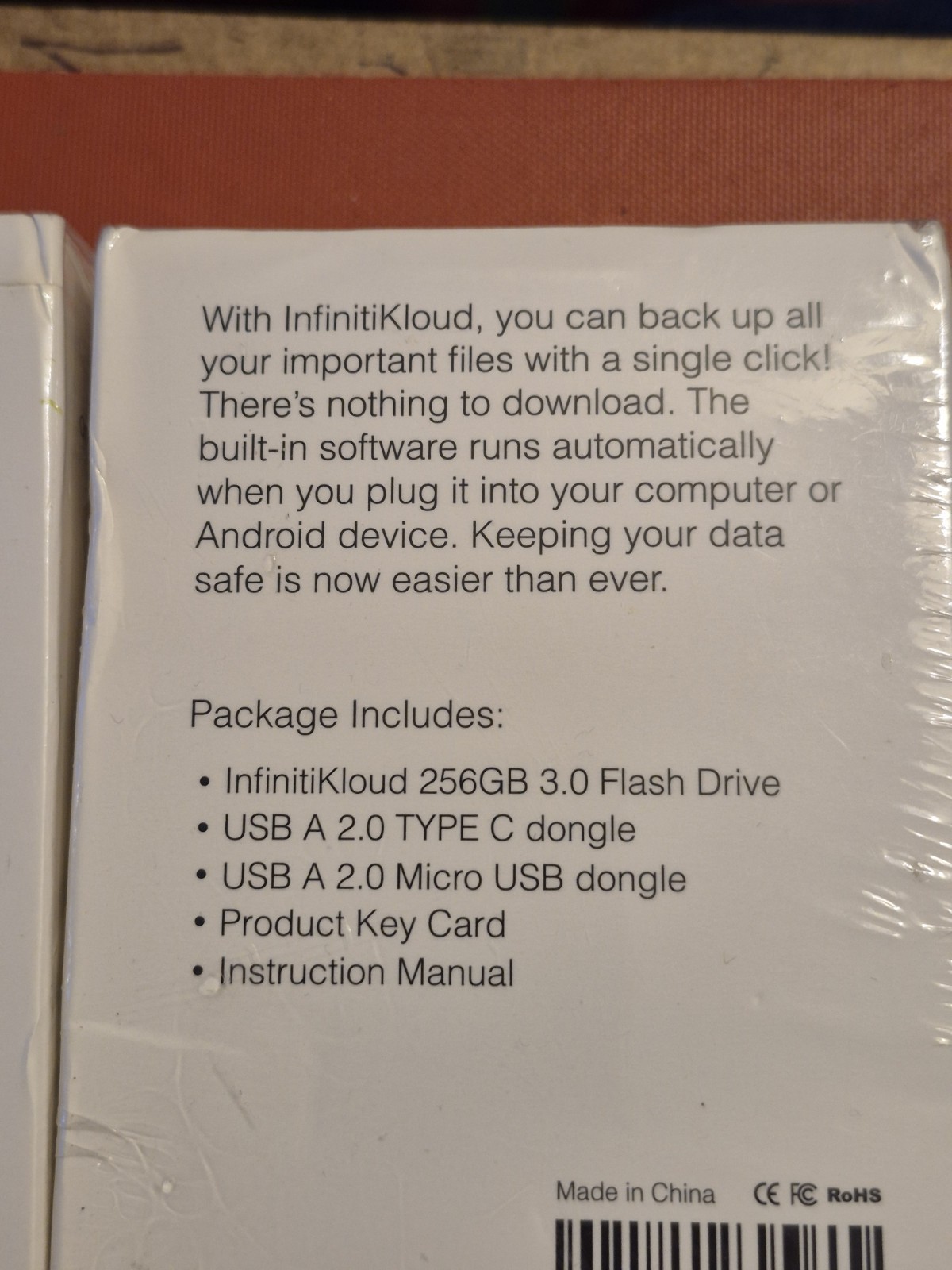 2-InfinitiKloud 64GB One Click Backup and Storage Device USB 3.0-Sealed