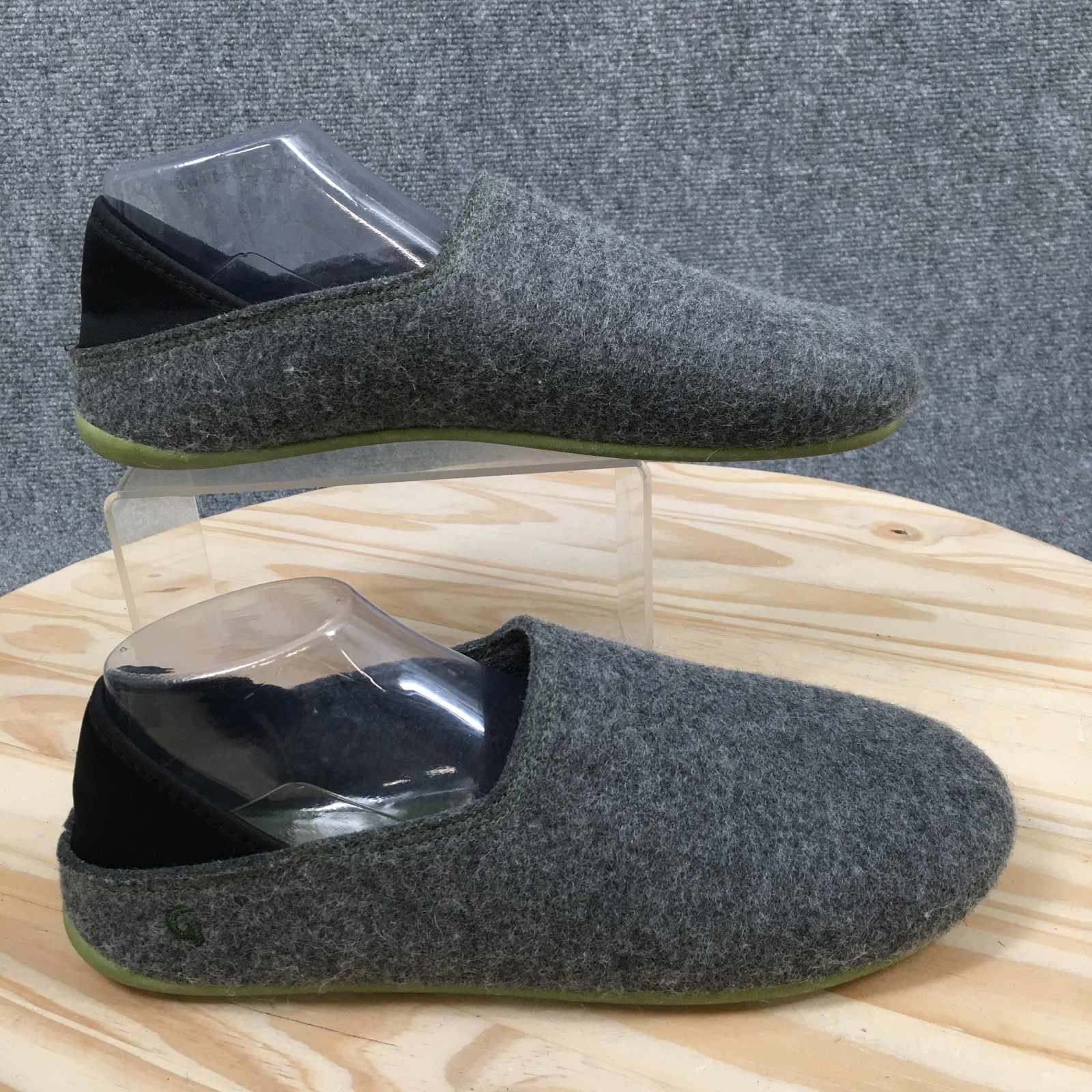 Gottstein Slippers Mens 44 Casual Slip On Cozy Clogs Flats Gray Wool Spain Made