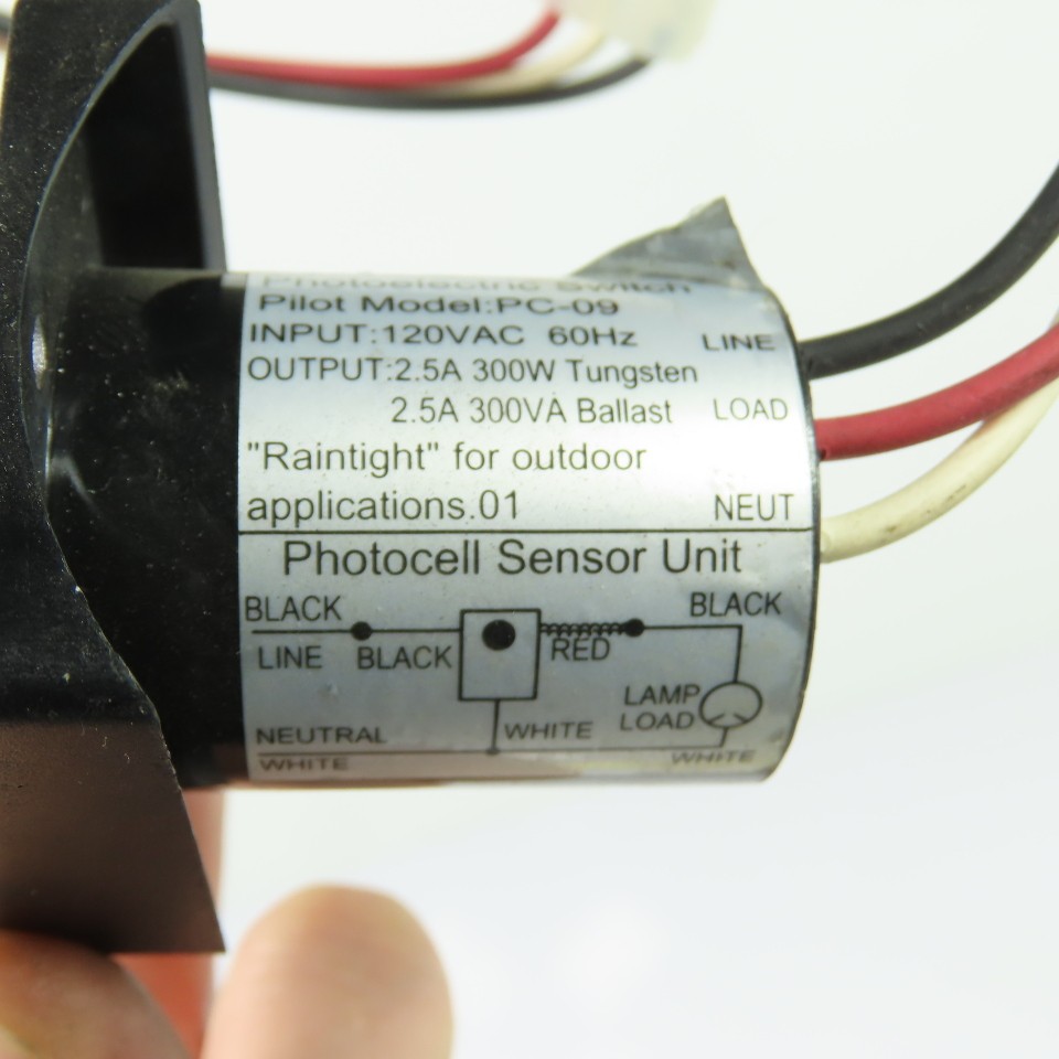 Pilot PC-09 Raintight Photocell Sensor 120VAC 2.5A