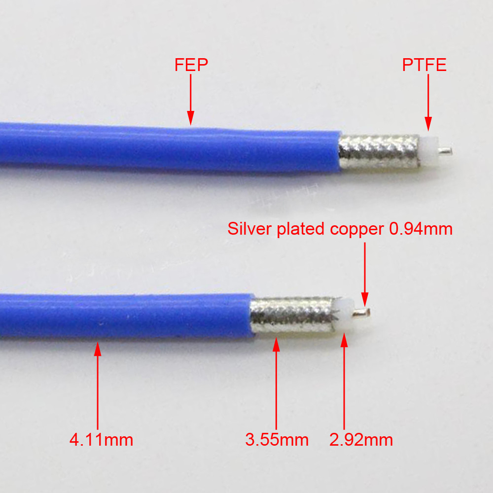100Meter/330ft RG402 .141" Semi-Flexible Coaxial Cable with Blue FEP Jacket -US