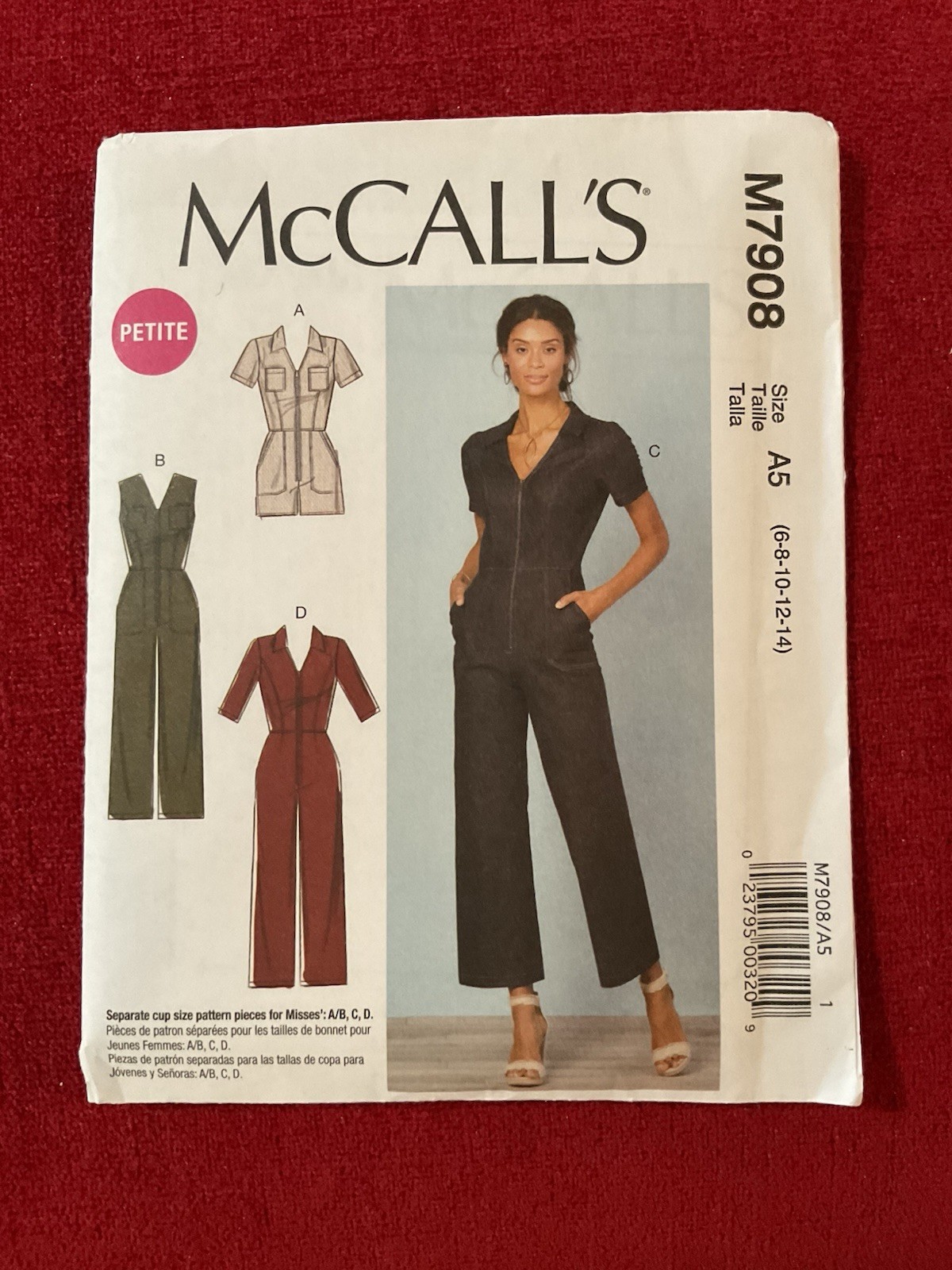 McCalls M7908 Misses Jumpsuit *Petite* Sizes 6 8 10 12 14 Uncut