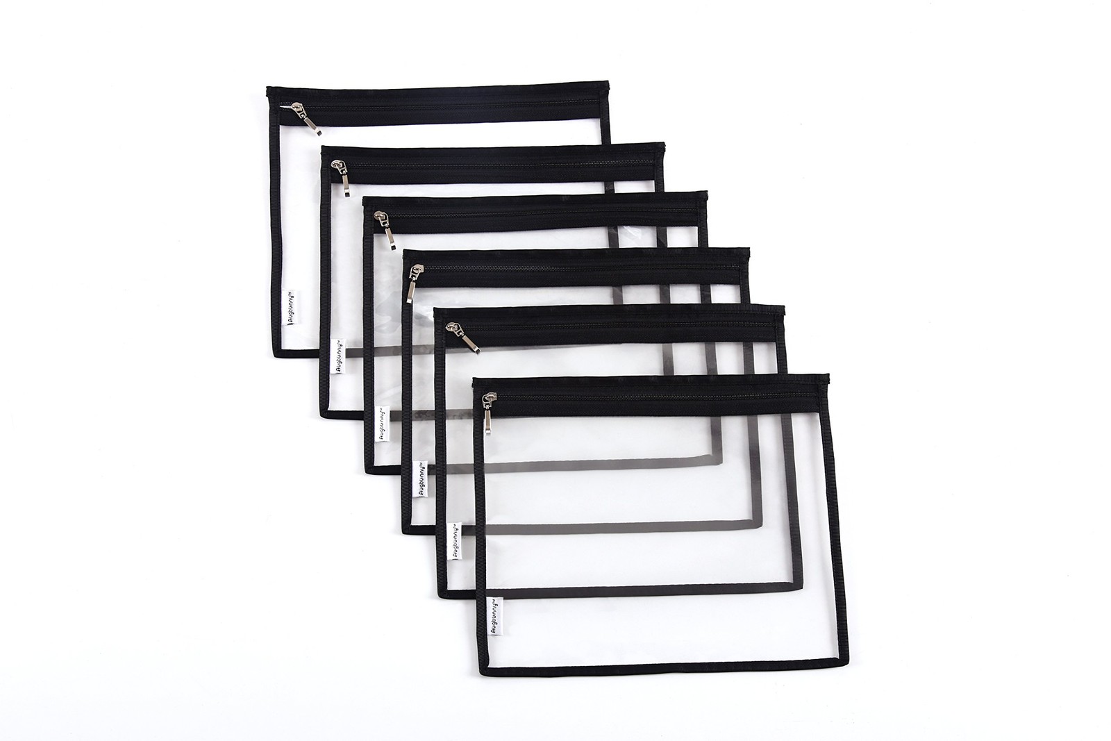 6 PCS Clear PVC Organizer Bag Pouch Zipper Closure Water Resistant