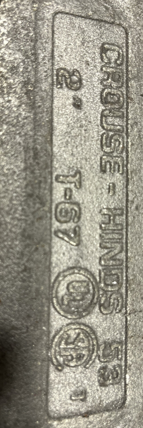 Crouse-Hinds 2” TEE T-67 Form 7