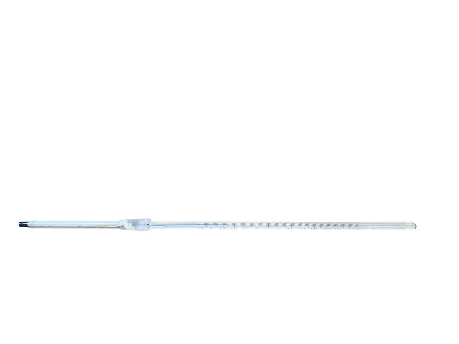 Blue Liquid Ground Joint Thermometer 10/18; Partial IMM; -20/250 °C; Length 300m