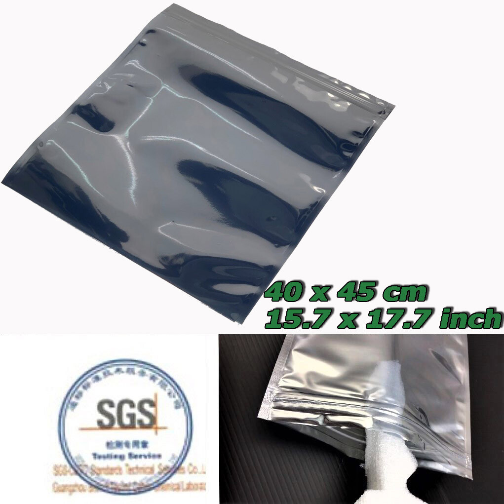 Anti Static Shielding Translucent Reclosable Zip Lock Bags 40x45cm 15.7x17.7inch