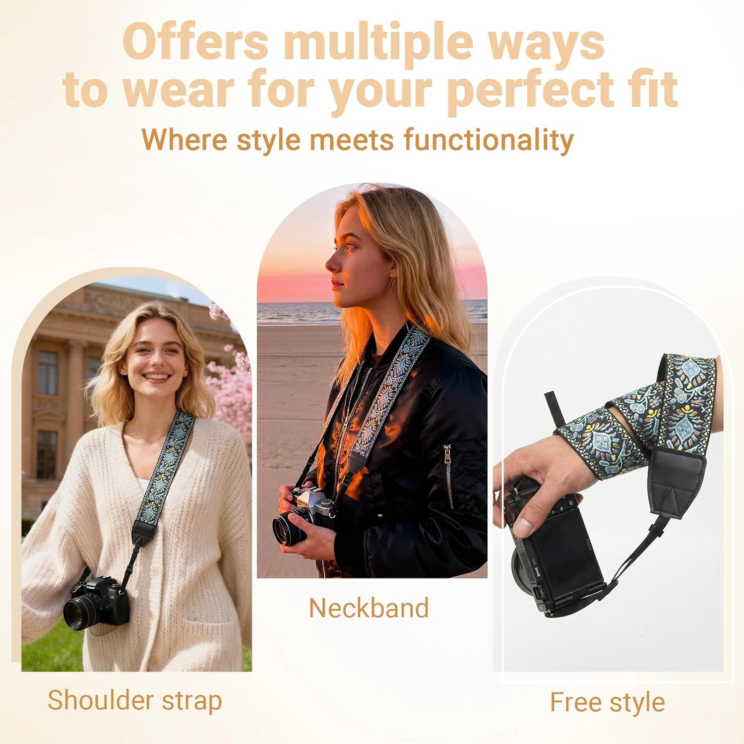 DSLR SLR Camera Neck and Shoulder Strap with Quick Release Buckles