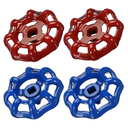 Outside Faucet Round Wheel Handle, 6x6mm Square Broach Metal Wheel OD 51mm