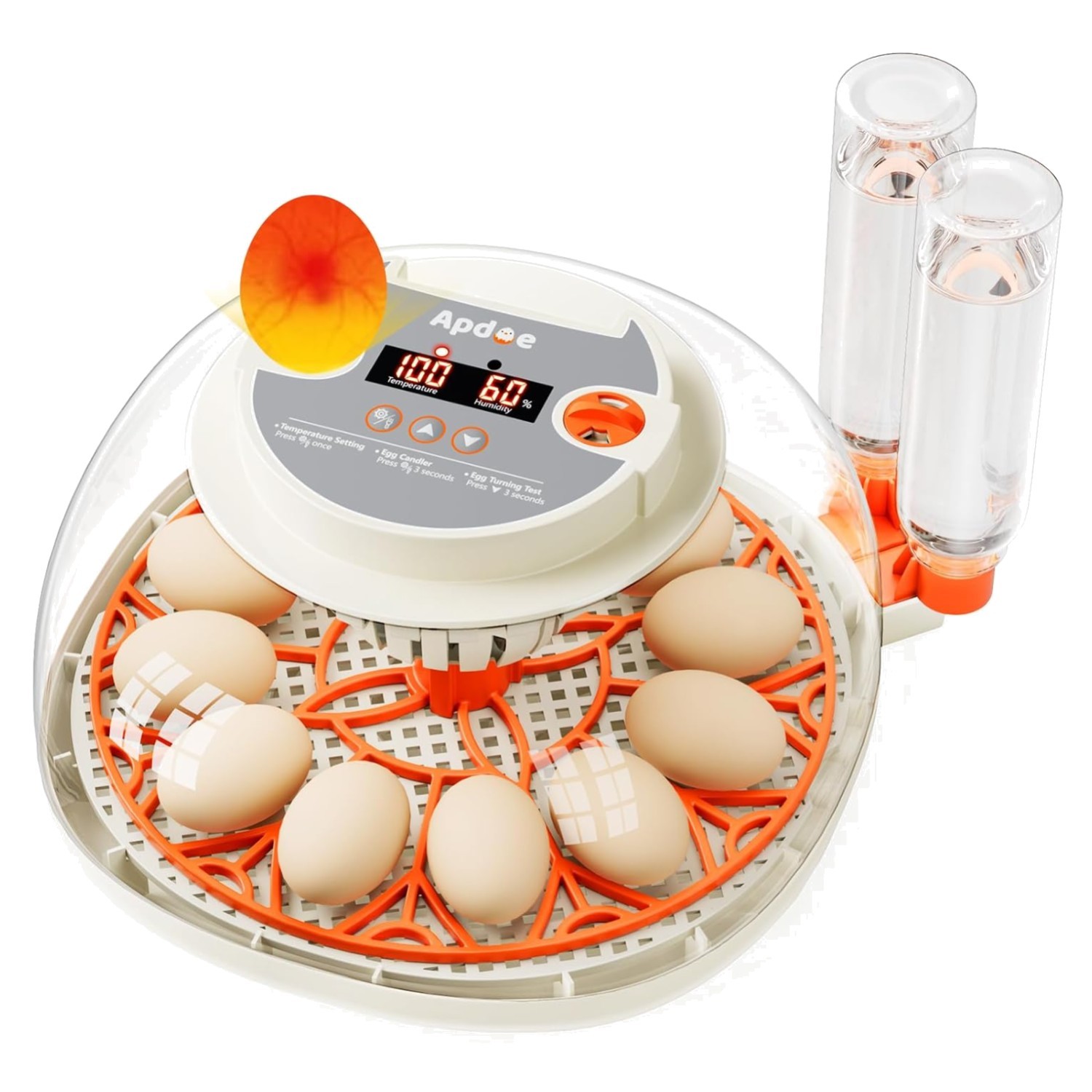 User-Friendly Egg Incubator with 360 Airflow Circulation