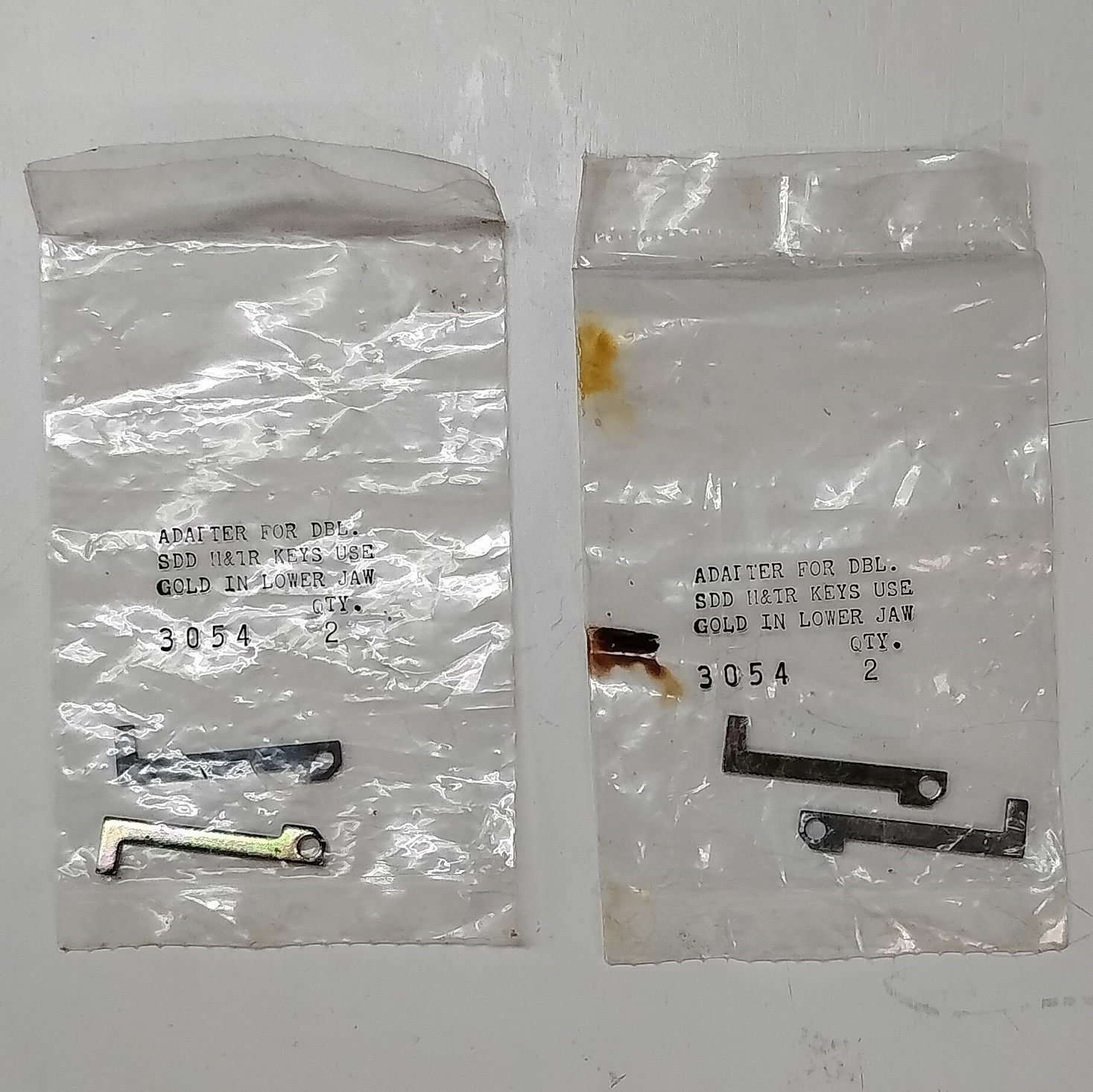 2 packs Vintage MPN 3054 Adapter for DBL SDD H&T/R Keys, Gold Adapter Lower Jaw