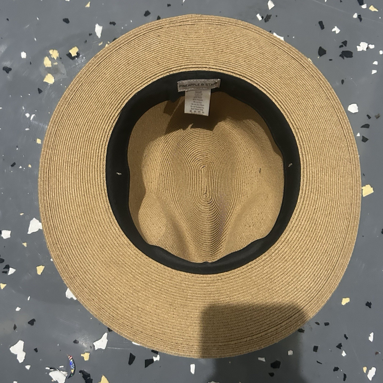 Pineapple & Star Women's Havana Hat Small Beige Polyester Paper Mix Straw Fedora