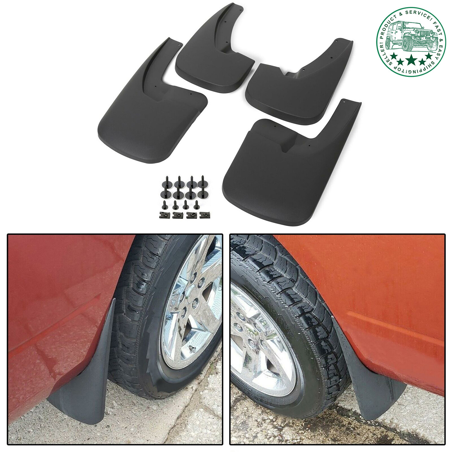 Front & Rear Mud Flaps Guards Splash 4PCS For 2009-2018 Dodge Ram 1500 2500 3500