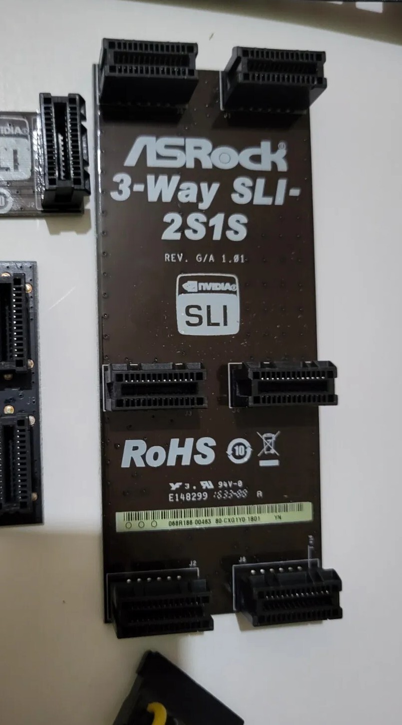 🌟 *BUNDLE* SLI Bridge ASROCK NVIDIA, Cards, Cables, Corsair Bag PCI-E Type4...