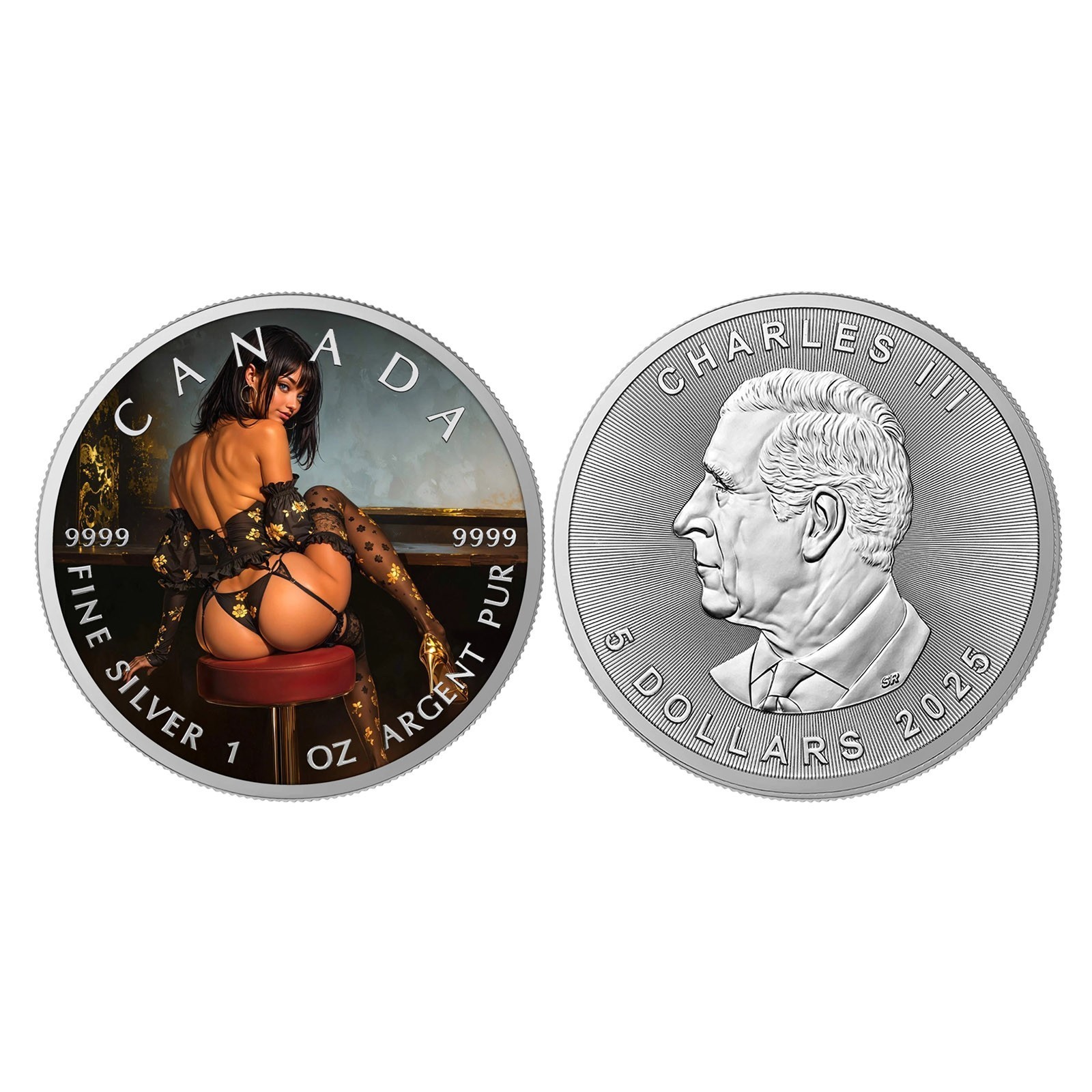 2025 CANADA Midnight Desire Naughty Sexy Temptation Girl 3D Coin Alloy