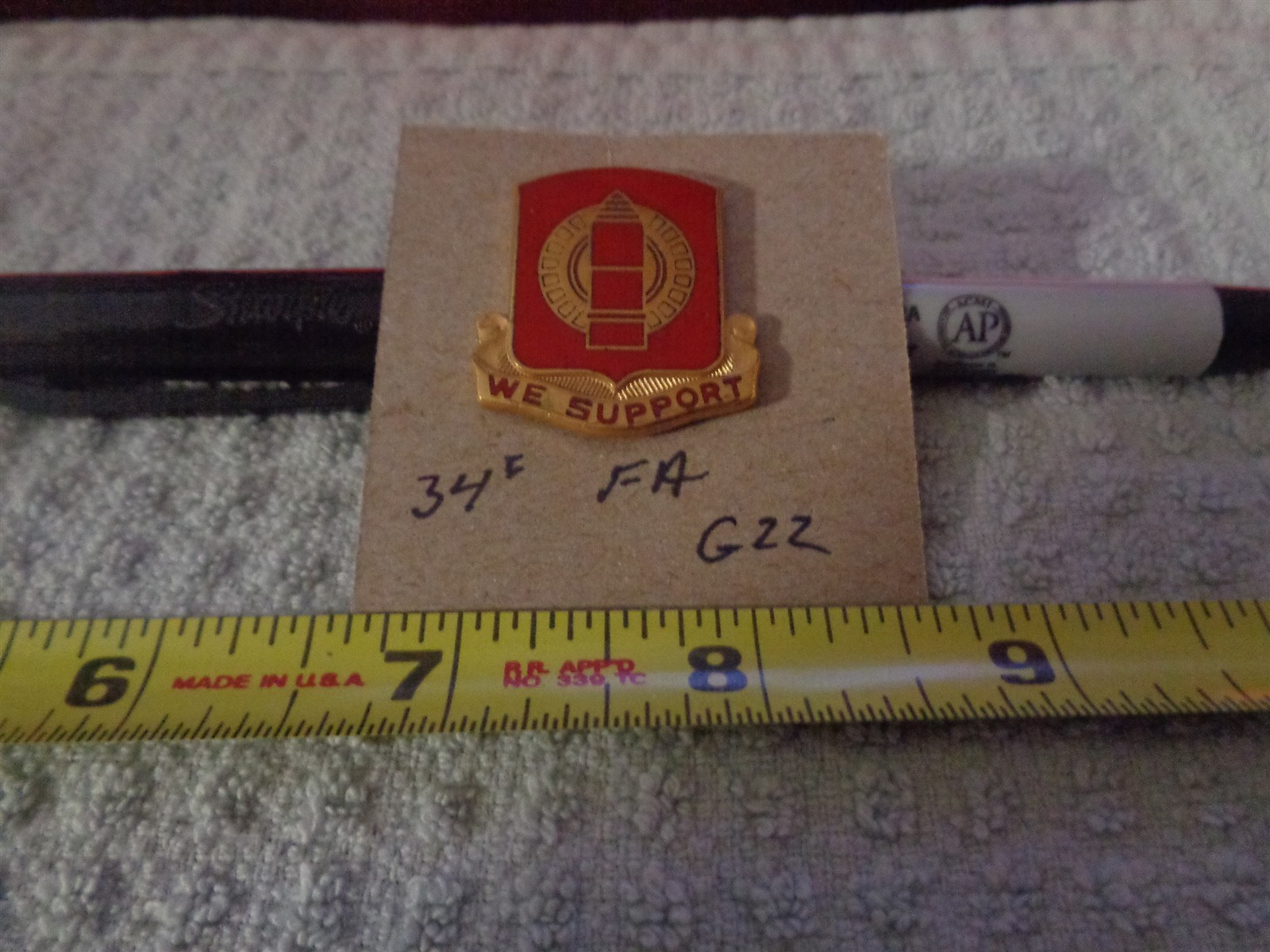 34th Field Artillery G22 Unit Crest, DI, DUI (DRAW#L12)