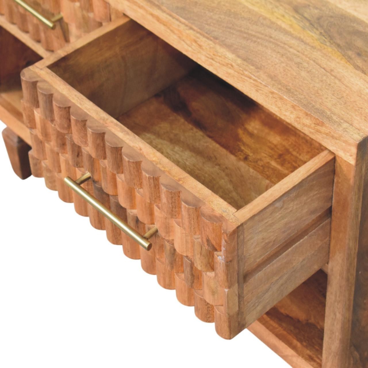 Arno Golden Teak Shoe Storage Bench