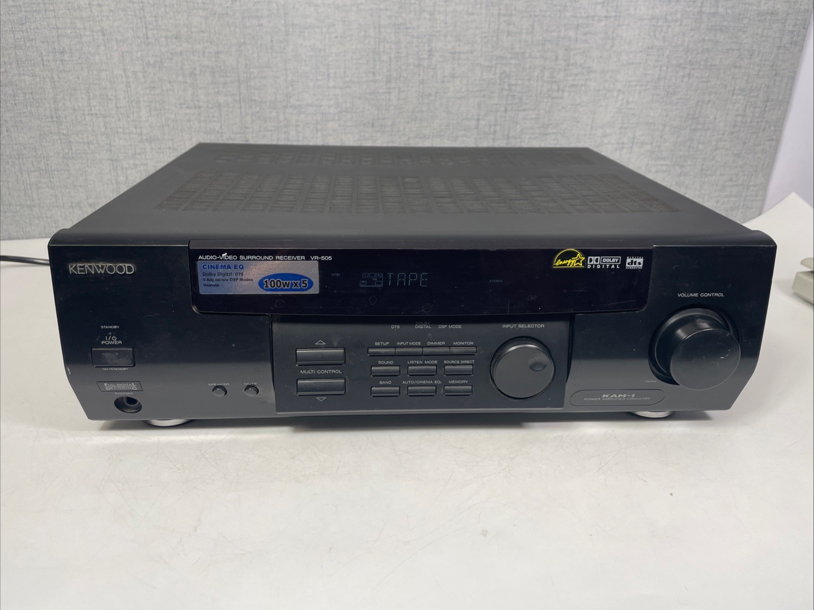 Kenwood VR-505 KAM-1 A/V Surround Receiver Dolby Digital DTS Tested Working