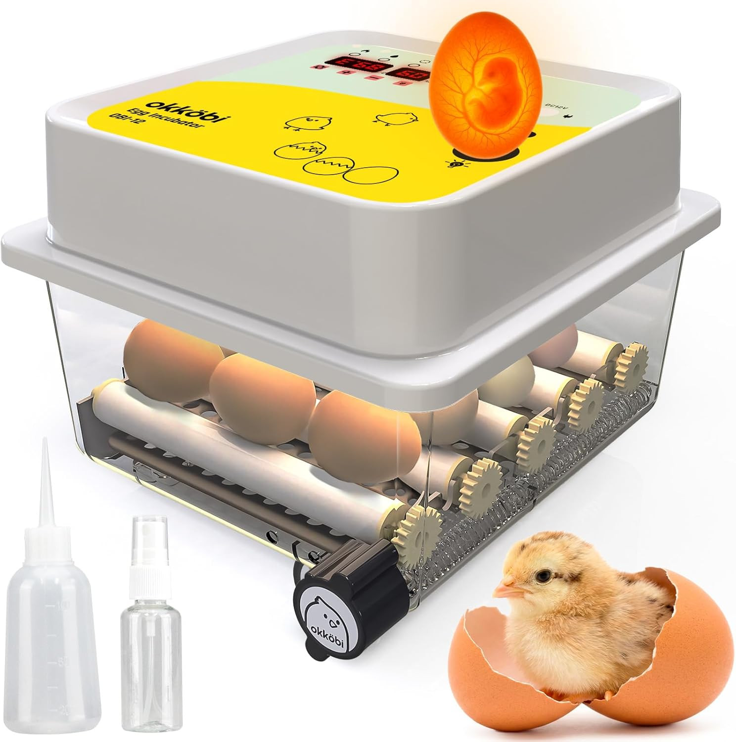 OBI-12 Egg Incubators for Hatching Eggs – Incubator for 12 Eggs with Automatic E