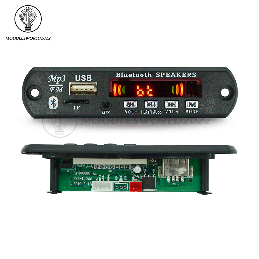 Wireless Bluetooth DC12V MP3 WMA Decoder Board Audio Module USB TF Radio For Car