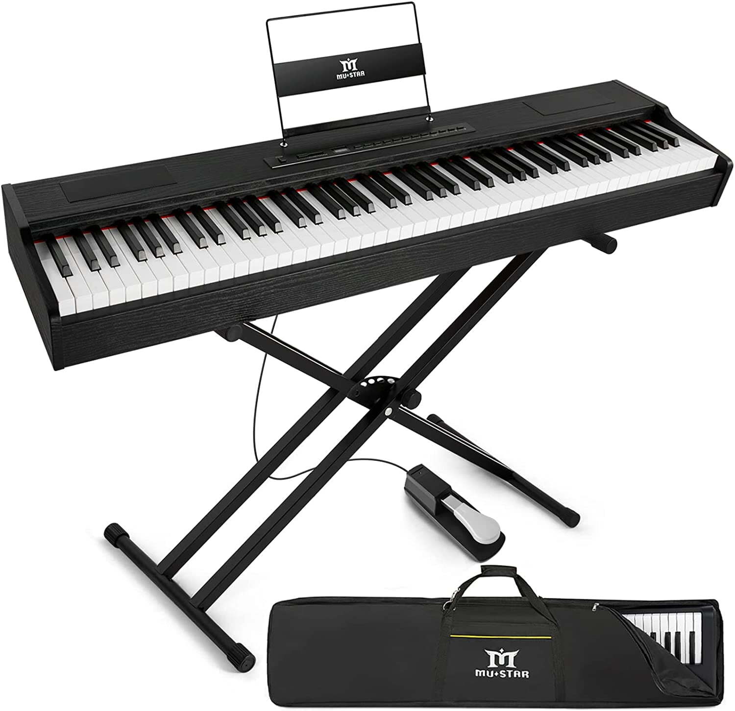 88 Keys Weighted Digital Piano Hammer Action Keyboard with Stand, Pedal, Bag