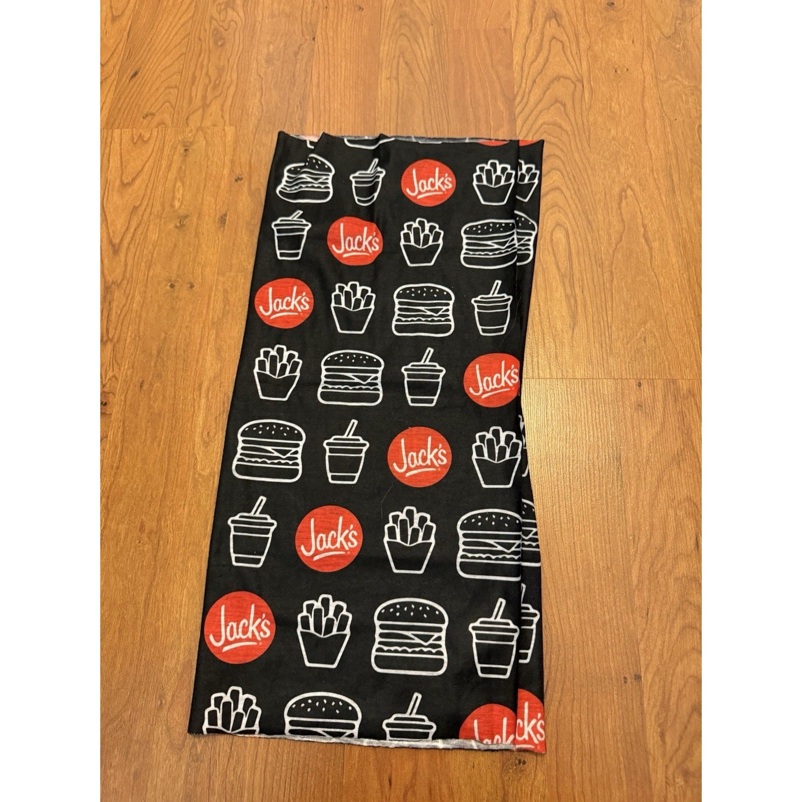 Jacks Fast Food Headband Bandana for employees or fans black red burgers