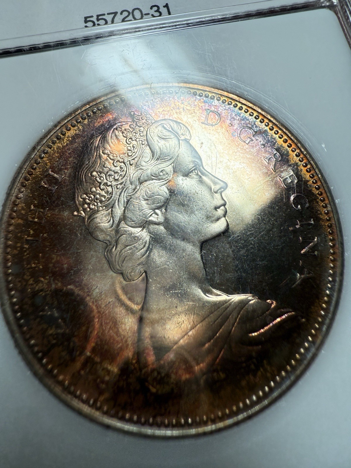Canada $1 Dollar 1967 Uncirculated Unc PCI Orange Toner Toned Pl Cameo