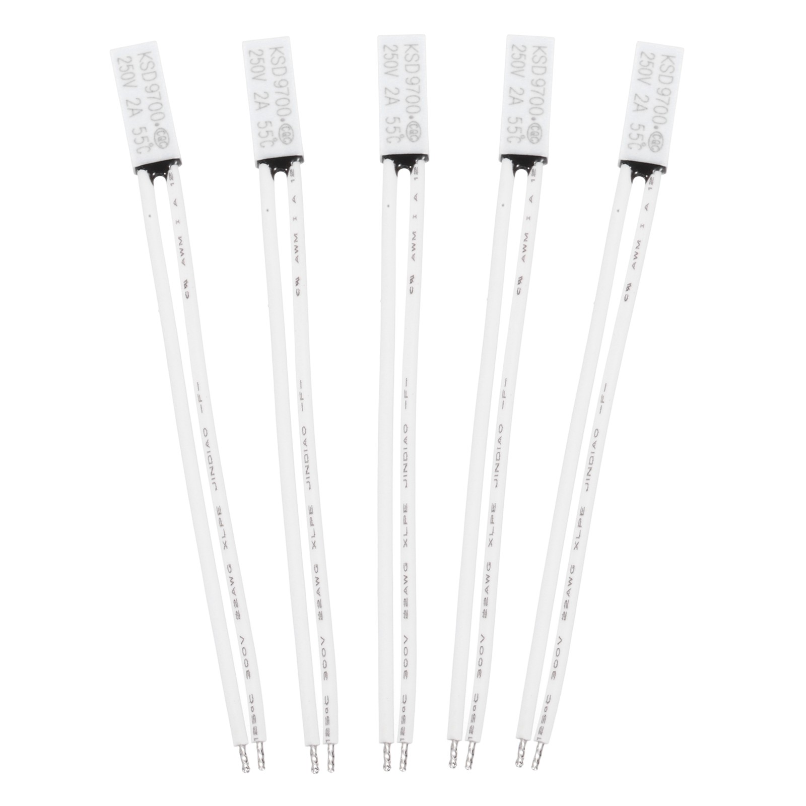 5 Pcs KSD9700 Thermostat 55°C/131°F Temperature Switch N.C 2A Plastic