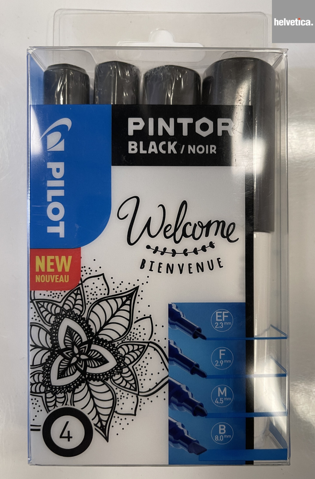 (4 Pens) Pilot Pintor Black Paint Marker Extra Fine Fine Medium Broad Nibs