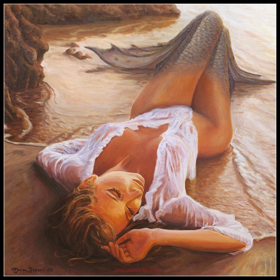 A Mermaid in the Sunset - DIY Chart Counted Cross Stitch Patterns Needlework
