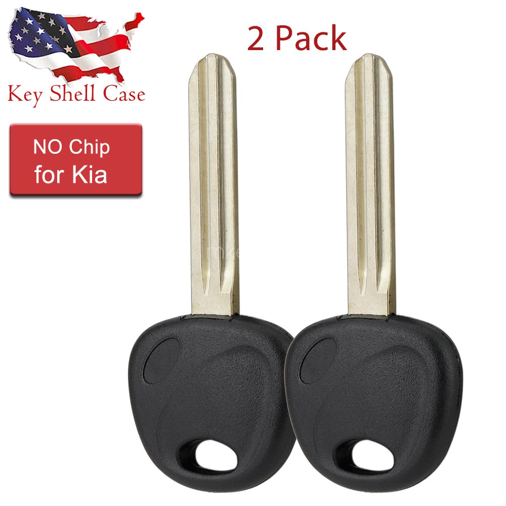 2 for Kia Forte Koup Soul Uncut Ignition Transponder Key Blank Blade Case Shell
